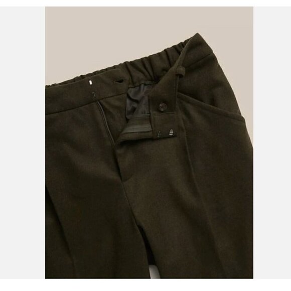 Banana Republic High Rise Tapered Pleated Wool Ankle Pants Black 2 LONG RT$120 - Picture 6 of 6